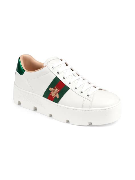 gucci shoe with bee|gucci bee platform sneakers.